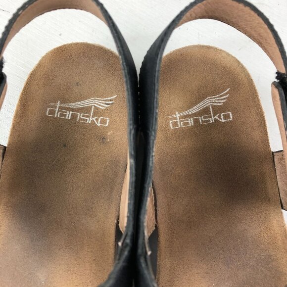 Dansko Women's Size 39 (8.5-9) Reece Black Waxy Leather Slingback Sandals - Picture 13 of 16